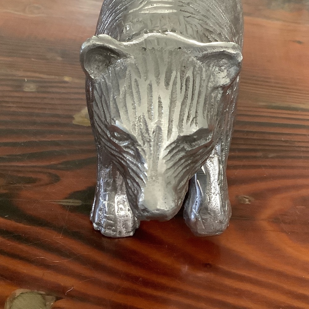 Silver Bear bookend or doorstop - Picture 2 of 4
